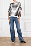  Brunello Cucinelli - striped pattern. 70% cashmere, 30% silk. Country of manufacture: Italy. Care: specialized cleaning - photo 6
