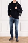Corneliani  - капюшон. 100% шерсть. Цвет: синий. Страна производитель: Италия. Уход: специализированная чистка - фото 7