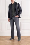 Corneliani  - фактурное плетение. 100% шерсть. Цвет: серый. молния. Страна производитель: Италия. Уход: специализированная чистка - фото 7