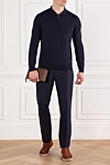 Corneliani  - 100% wool. Color: blue. Fastener: zipper. Country of manufacture: Italy. Care: specialized cleaning - photo 7