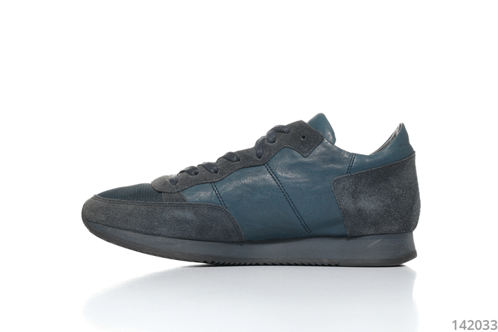 Philippe Model blue leather and suede sneakers for men  display picture 3