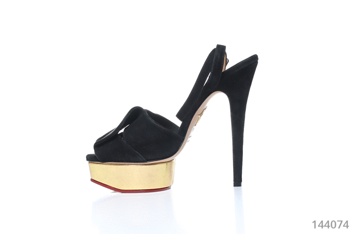 Charlotte Olympia босоножки женские черные кожаные с золотистой