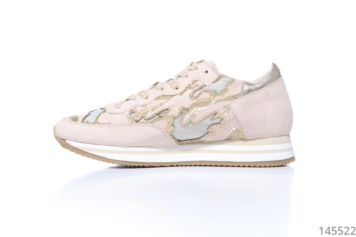 Philippe Model women's leather sneakers with shiny inserts