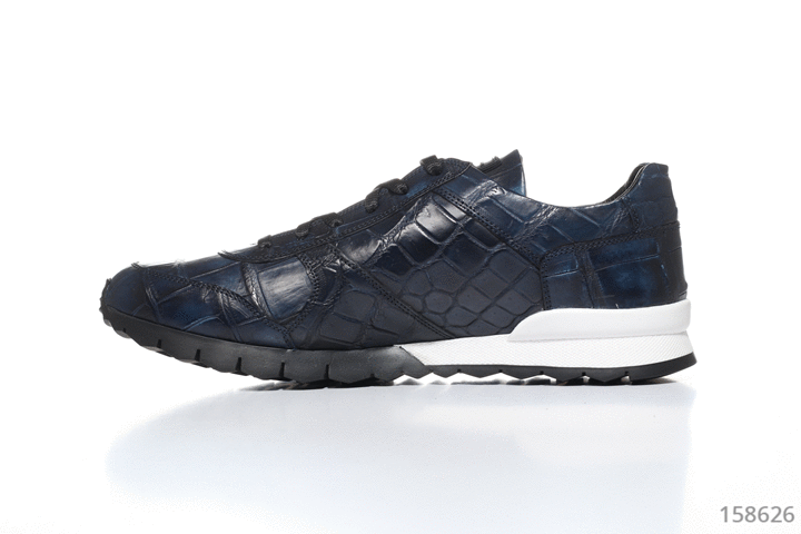 Kiton кросівки зі шкіри крокодила сині чоловічі 158626 — Чоловічі