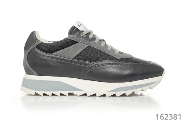 Santoni кроссовки из кожи и текстиля серые женские 162381