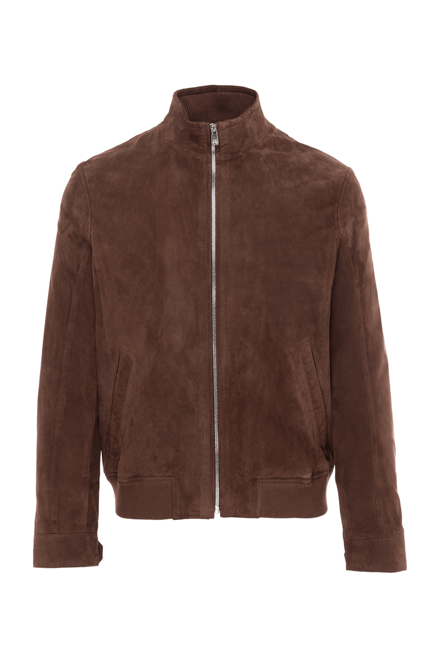 Corneliani замшева куртка прямого крою з акуратною посадкою та
