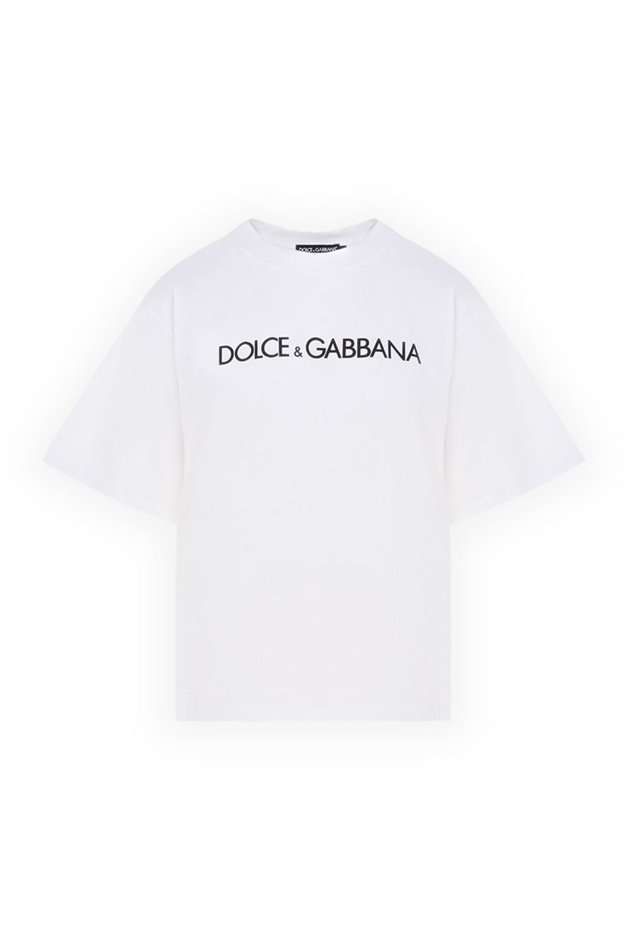 Dolce & Gabbana біла базова футболка з бавовни з графічним