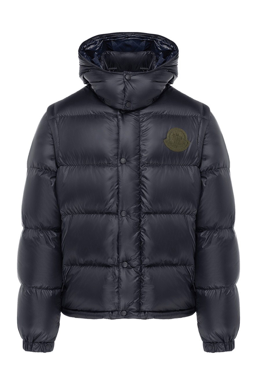 Moncler дута куртка чоловіча чорна з логотипом 184944 — Чоловічі