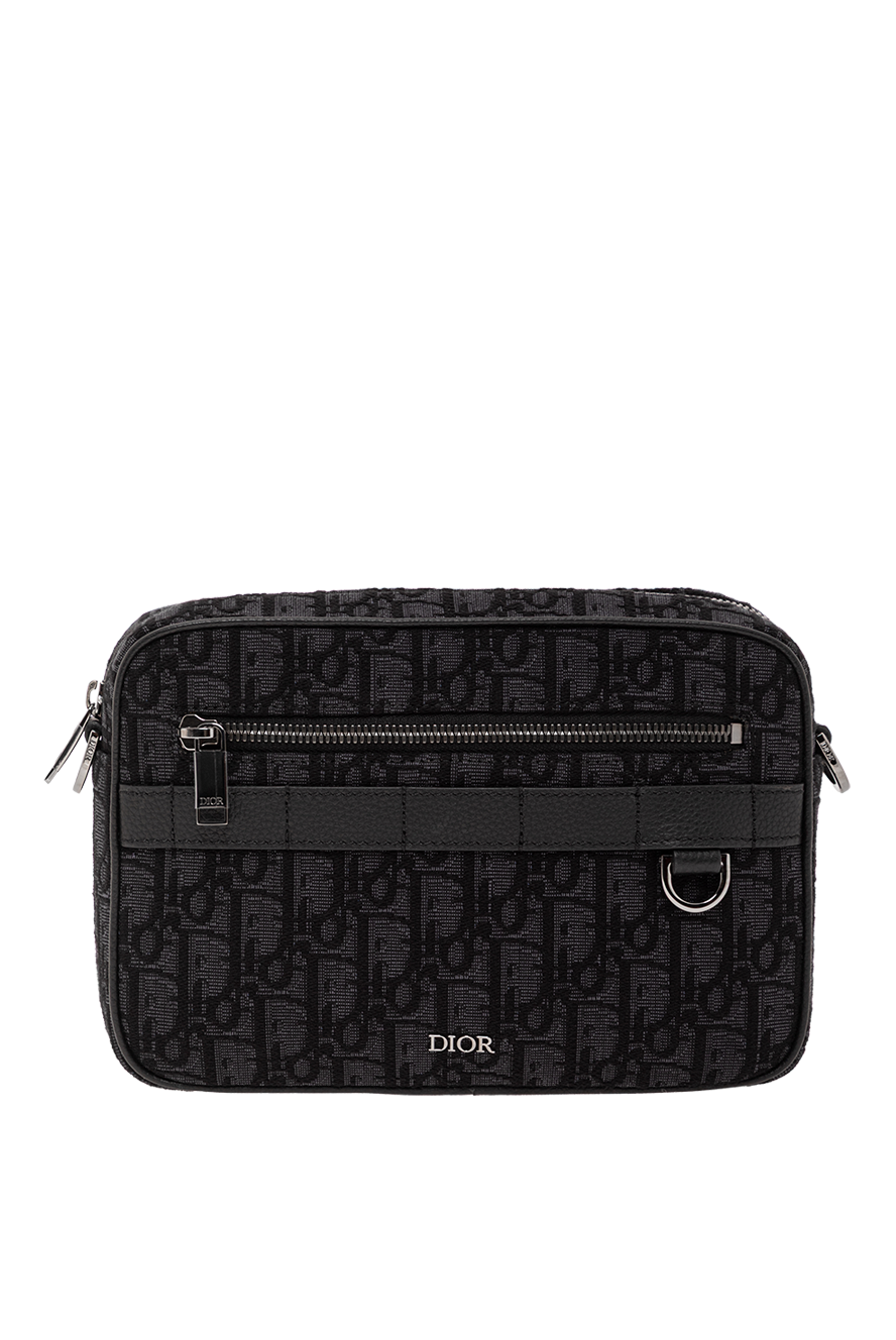 Dior сумка-сафарі з плечовим ременем із чорного жаккарда 190090