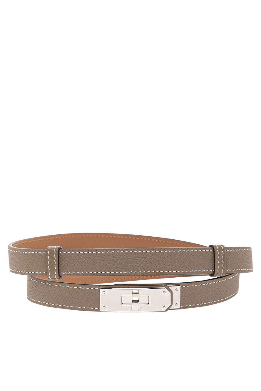 Hermes ремінь kelly 18 коричневий із телячої шкіри epsom 190783