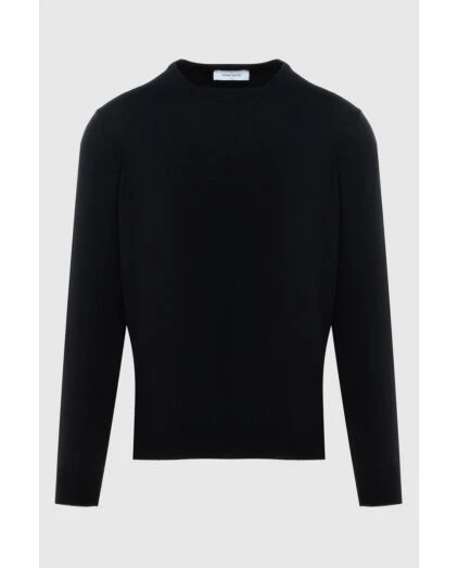 Gran Sasso basic black cotton sweater men's 172061 - photo 1