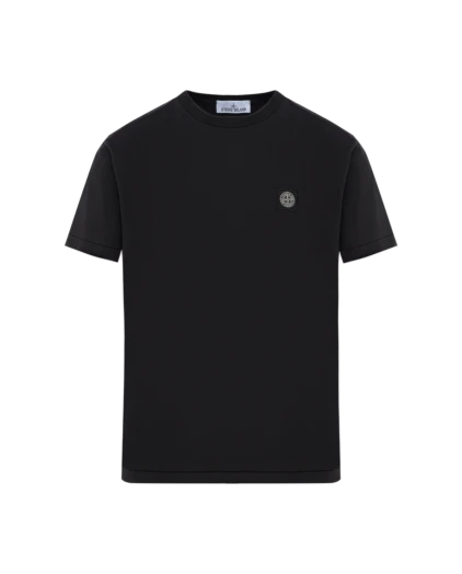 Stone Island черная футболка облегающего кроя с нашивкой-логотипом compass 186849 - фото 1