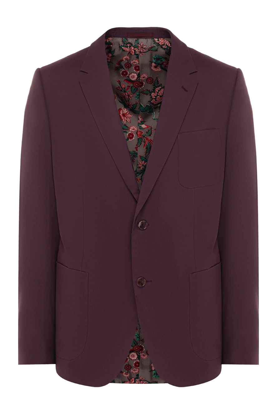 Gucci пиджак из хлопка и эластана фиолетовый мужской 119326 - фото 1