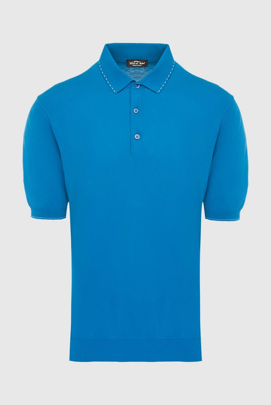 Cesare di Napoli men's deep blue cotton polo shirt 134970 - photo 1