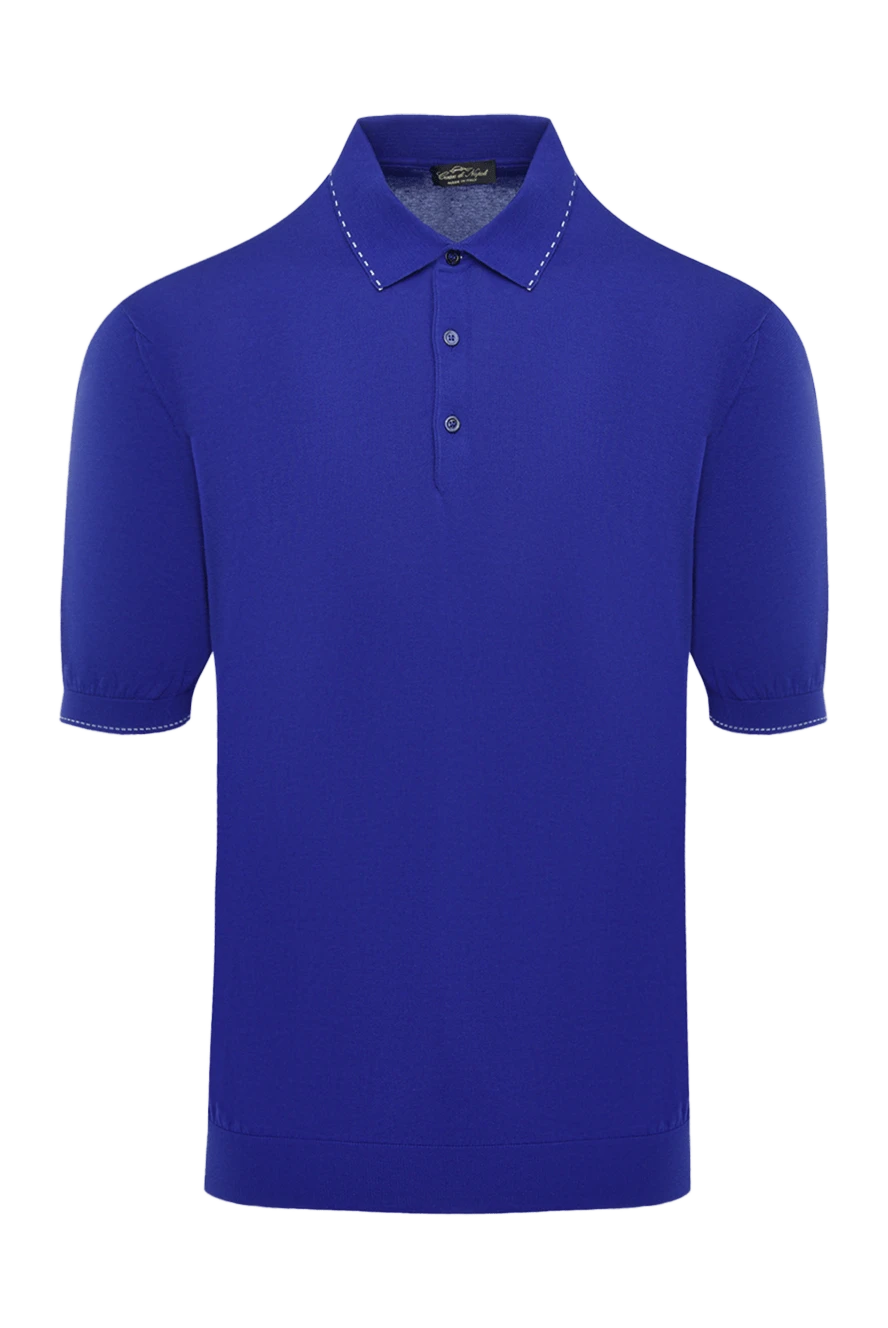 Cesare di Napoli men's fitted purple cotton polo shirt with buttons 134975 - photo 1