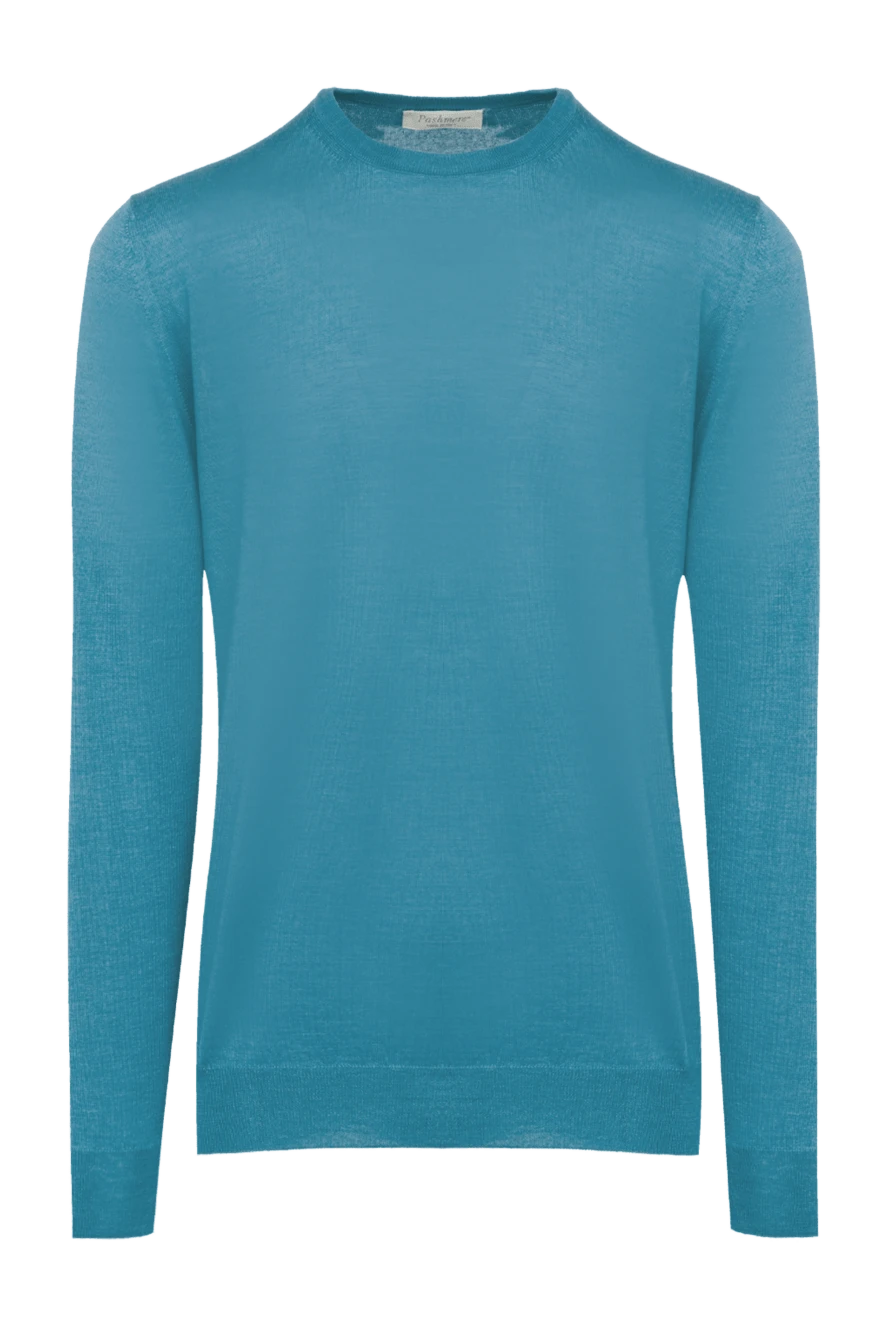 Pashmere blue cashmere and silk jumper for men 135307 - photo 1
