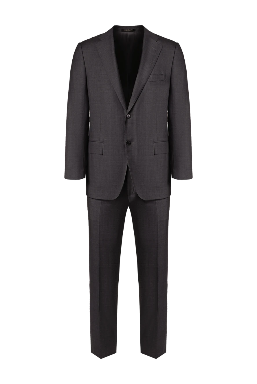 Corneliani костюм серый из шерстяной ткани с микроструктурой мужской 138411 - фото 1