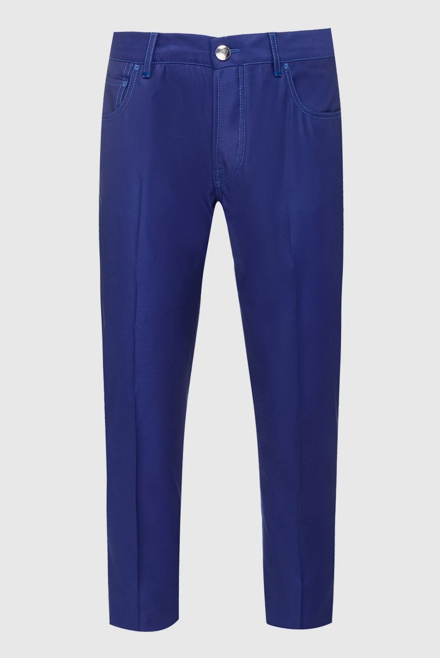 Corneliani мужские синие брюки из шерсти 139453 - фото 1