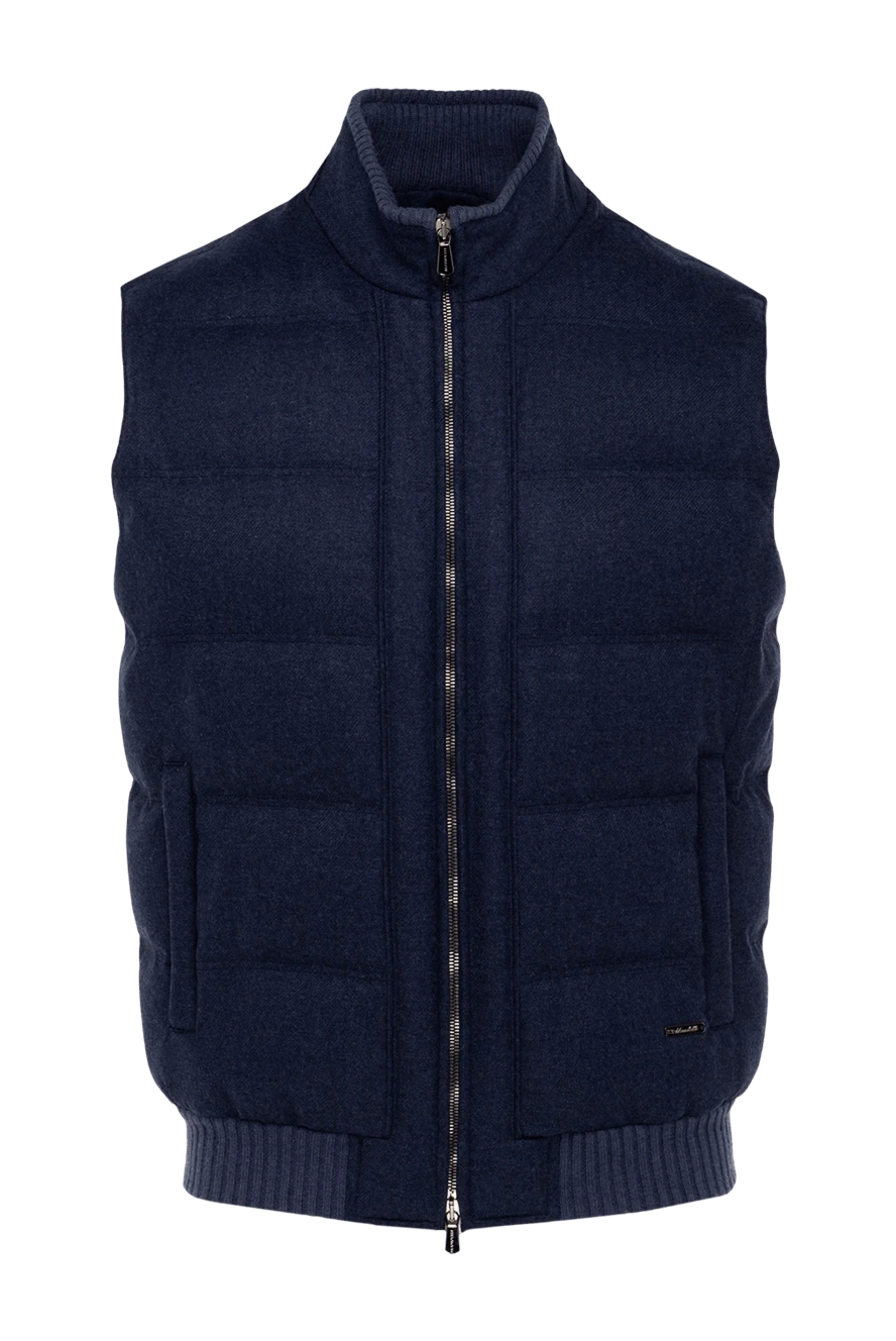 Enrico Mandelli blue wool and cashmere vest for men 144297 - photo 1