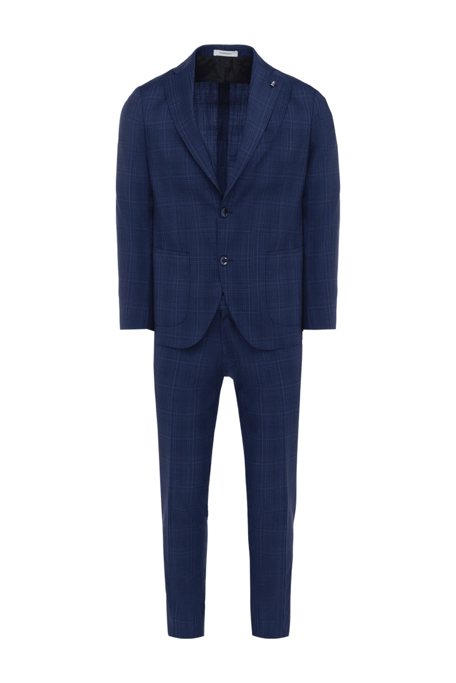 Sartoria Latorre костюм шерстяной темно-синий в клетку мужской 144519 - фото 1