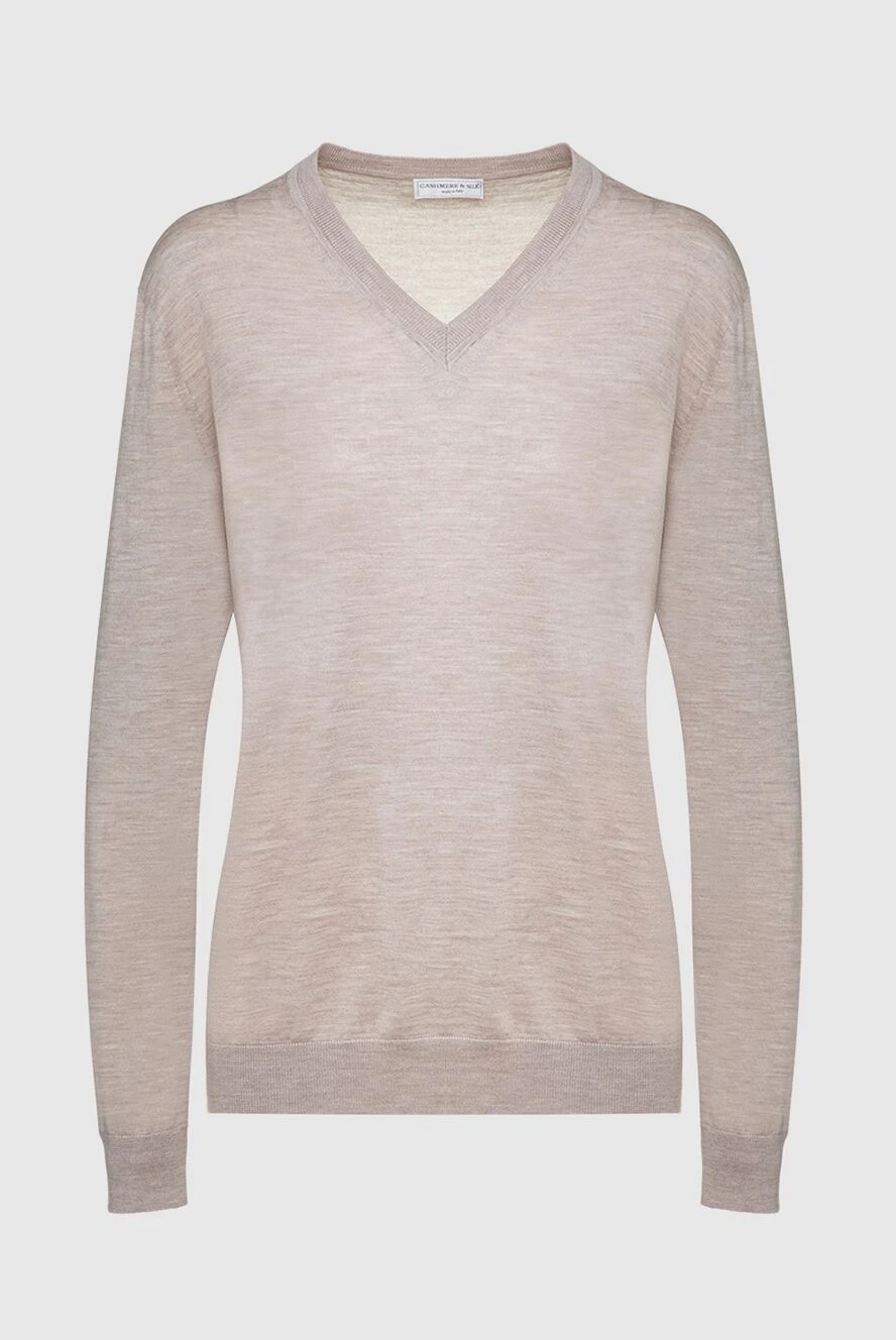 Cashmere & Silk Milano beige lightweight fitted womens jumper 147162 - photo 1
