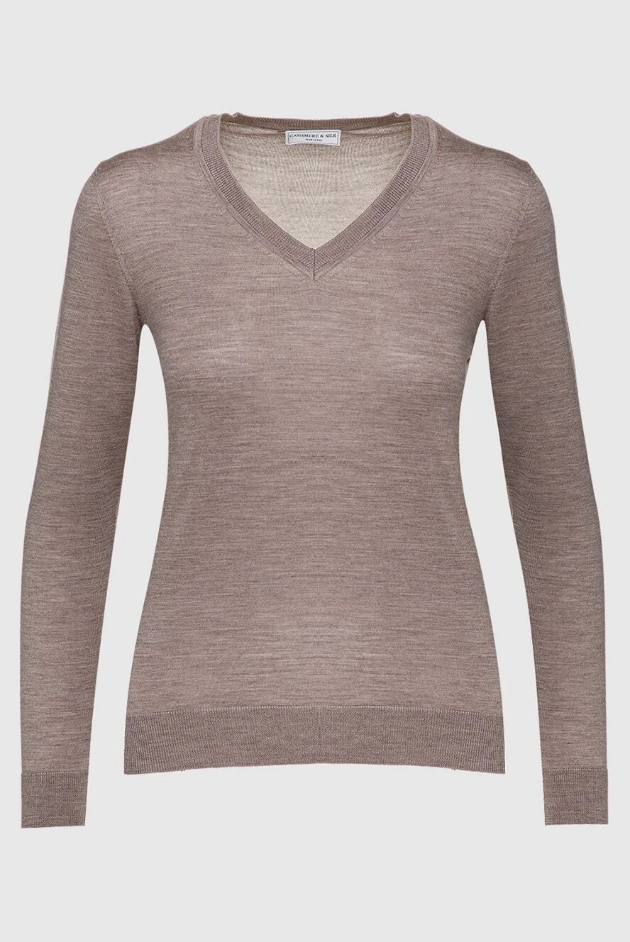 Cashmere & Silk Milano dark beige lightweight womens jumper 147163 - photo 1