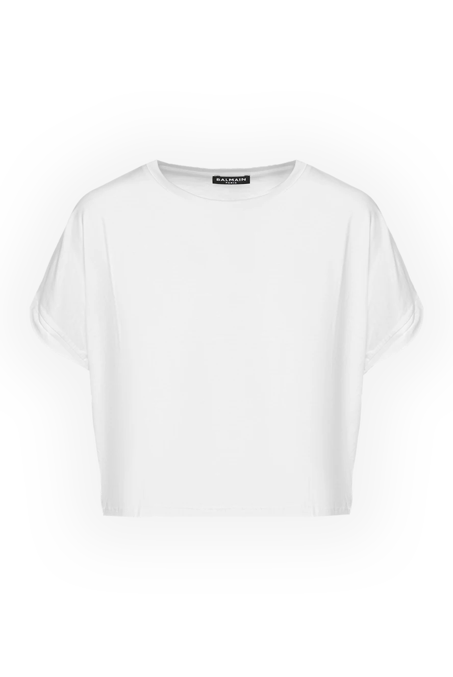 Balmain women's white cropped t-shirt 151744 - photo 1
