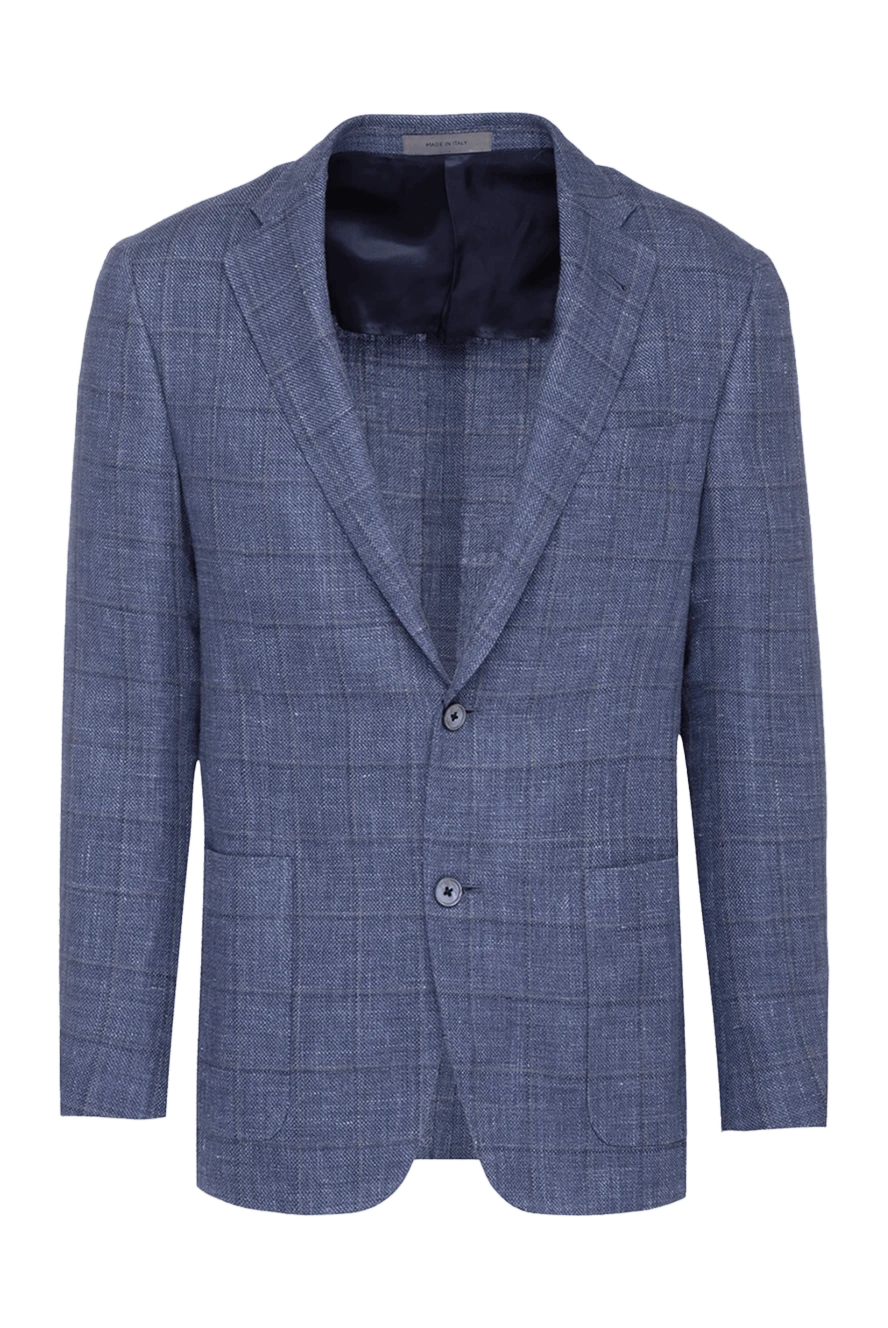 Corneliani піджак із льону та вовни блакитний чоловічий 152493 - фото 1