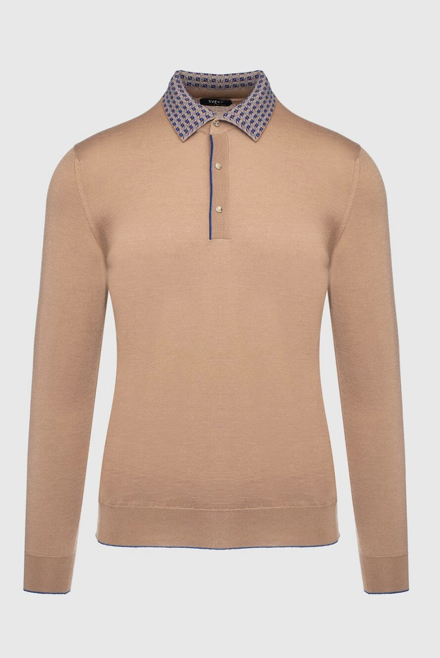 Svevo long sleeve cashmere and silk polo brown for men 152562 - photo 1