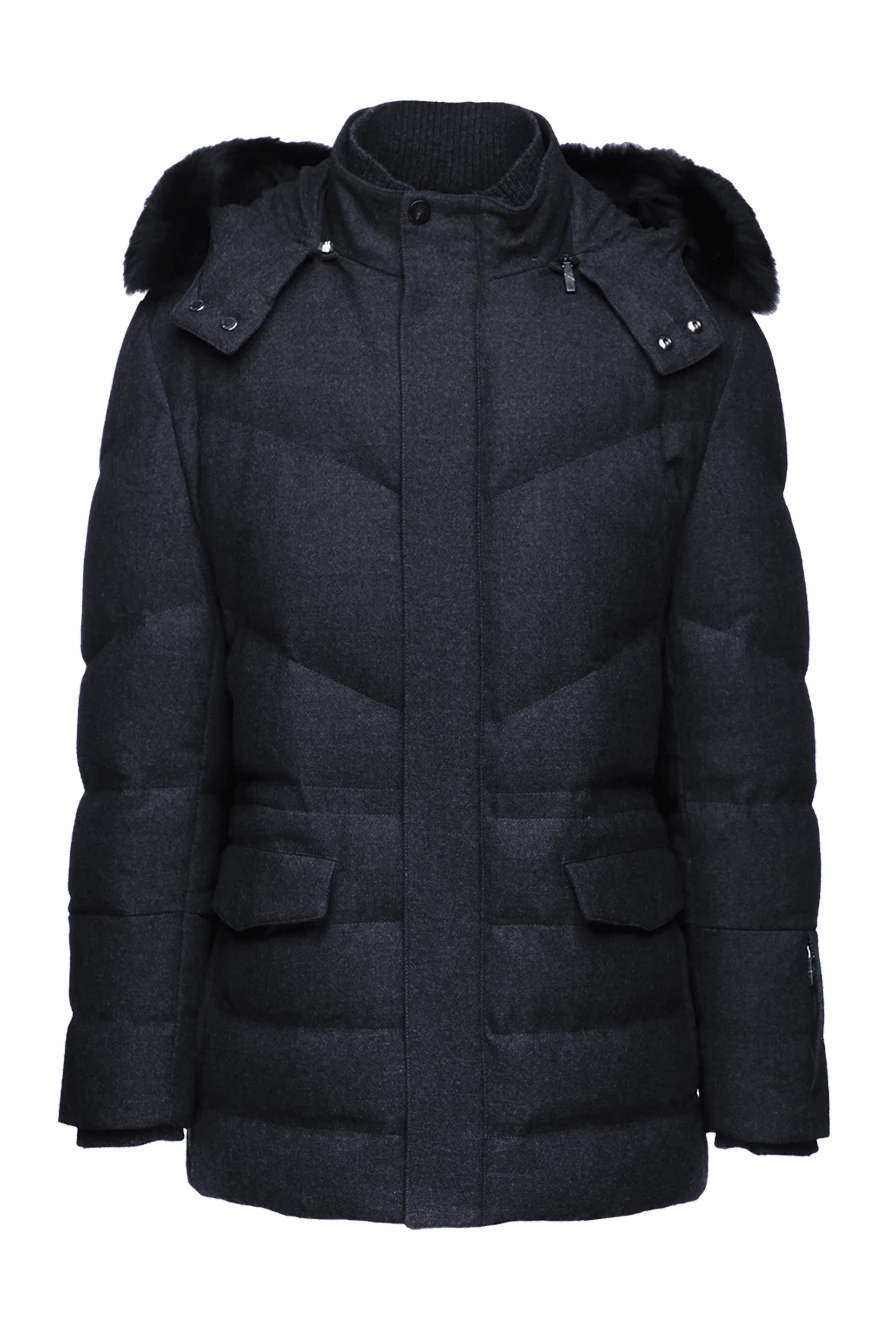 Corneliani пуховик мужской из шерсти синий 155055 - фото 1