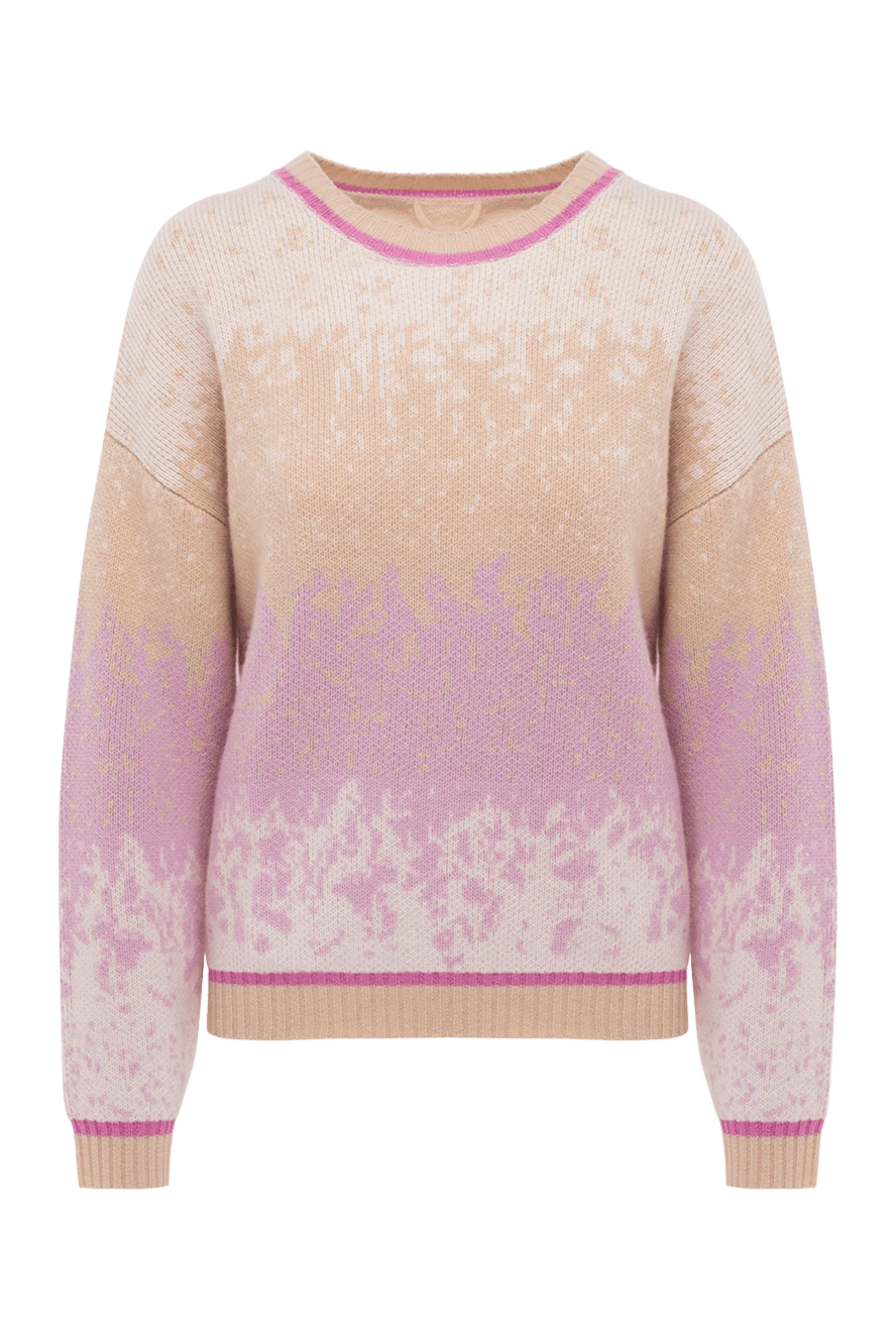 Max&Moi pink womens wool and cashmere jumper with a colorful pattern 155436 - photo 1