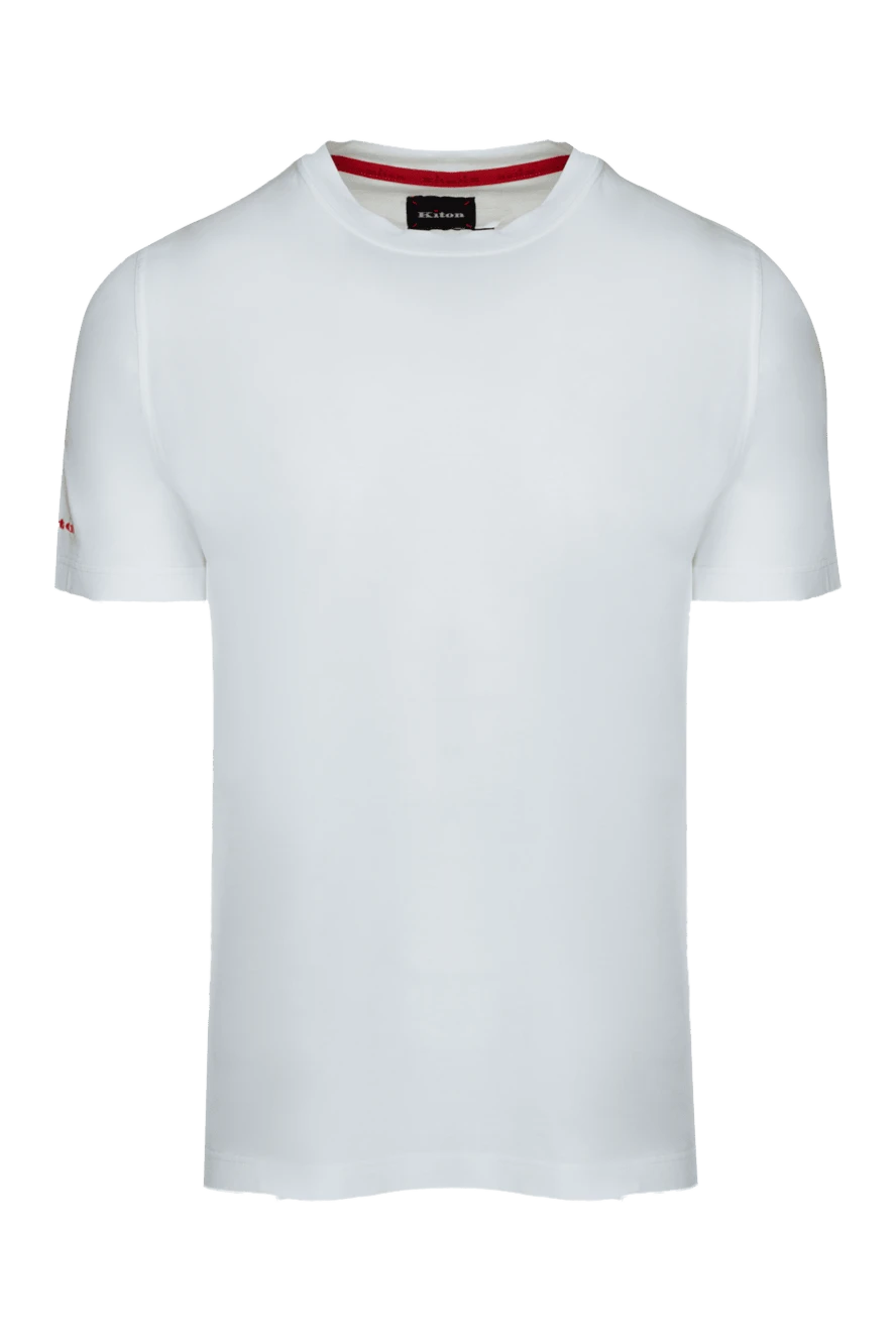 Kiton футболка з бавовни біла чоловіча 157243 - фото 1