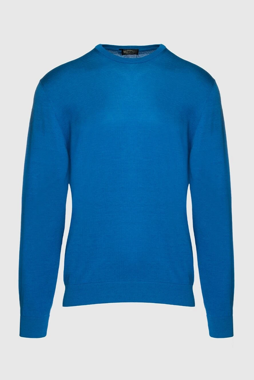 Cesare di Napoli sky blue silk and cotton jumper for men 158181 - photo 1