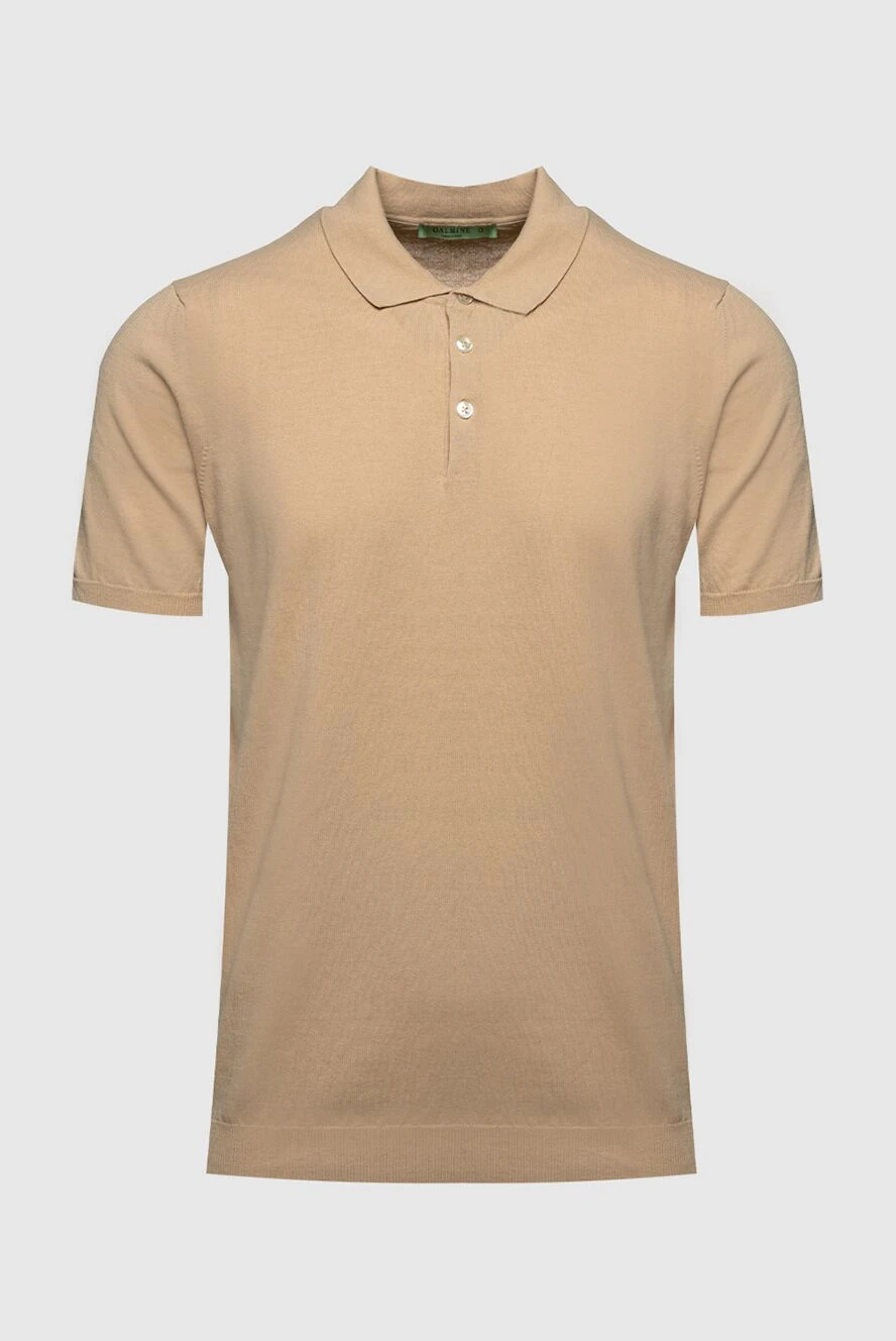 Dalmine beige silk polo shirt with buttons for men 159141 - photo 1