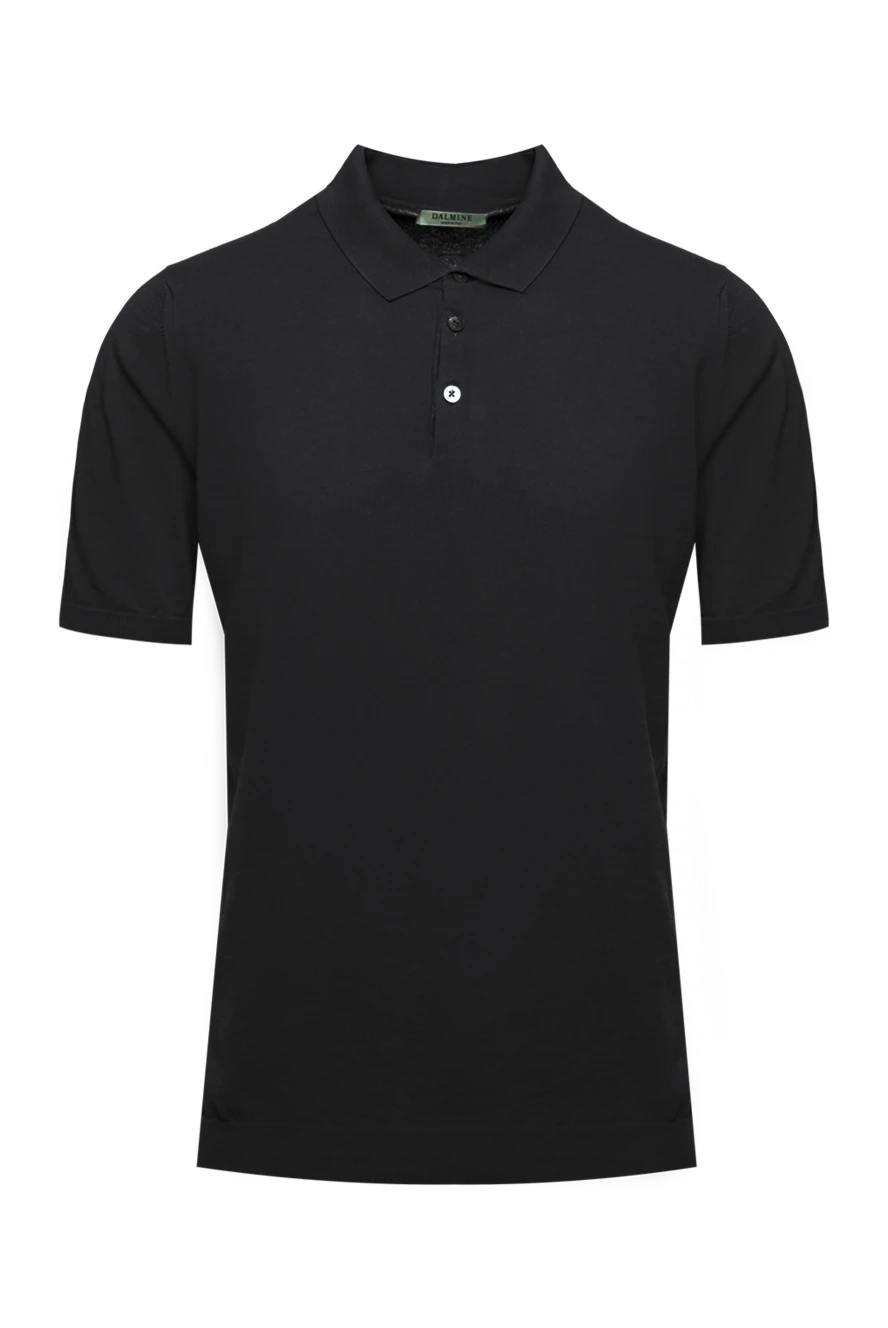 Dalmine black cotton basic polo shirt with buttons for men 159147 - photo 1