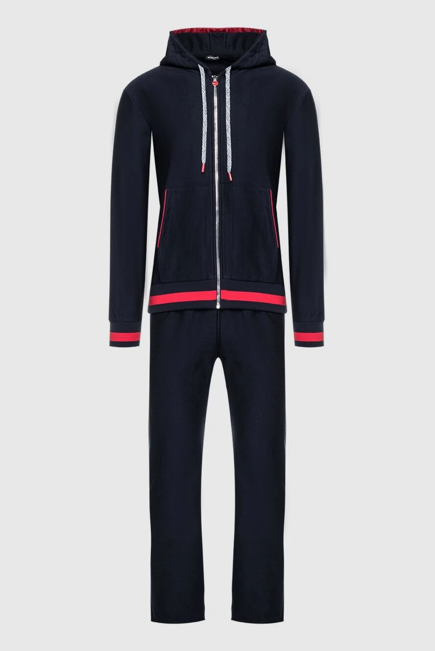 Kiton костюм спортивний темно-синій з капюшоном і контрастним оздобленням чоловічий 159339 - фото 1