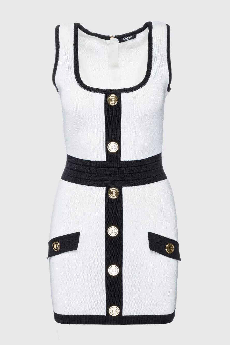 Balmain contrast black and white dress with gold buttons 159810 - photo 1