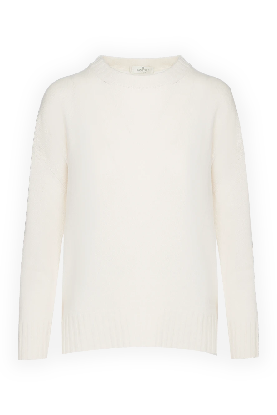 Panicale white womens cashmere jumper with dropped shoulders 160540 - photo 1