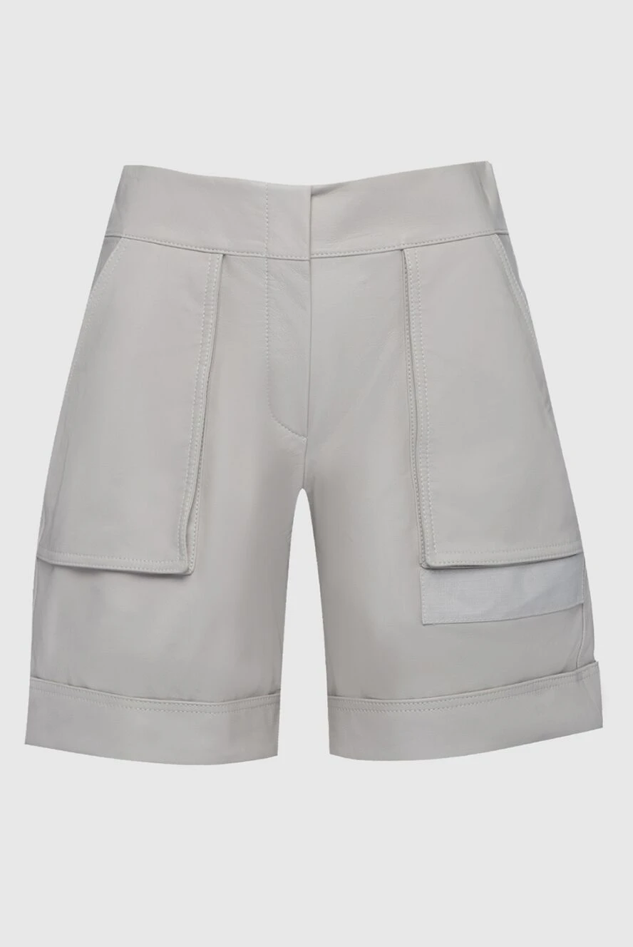 Lorena Antoniazzi gray leather shorts for women 160715 - photo 1