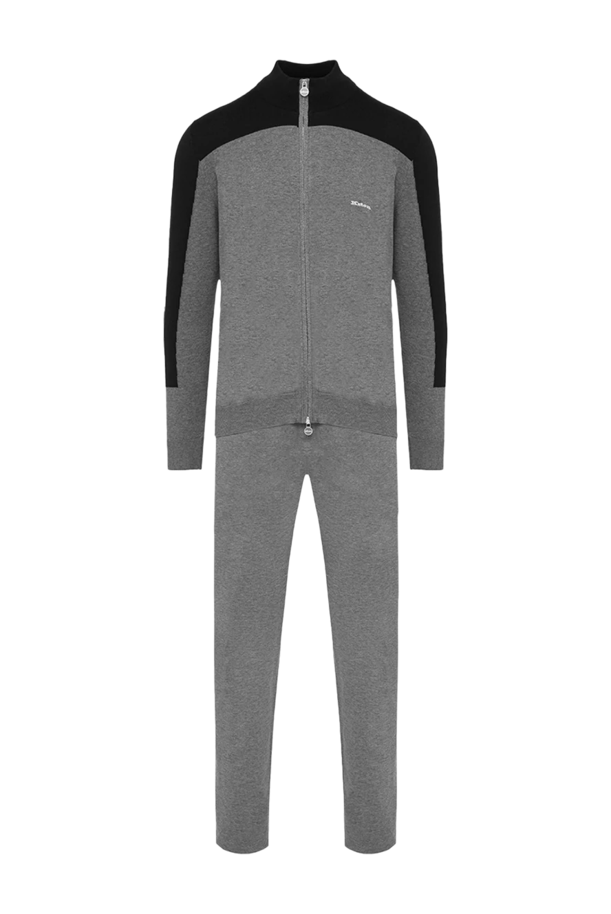 Kiton костюм спортивний чоловічий з бавовни сірий 160788 - фото 1