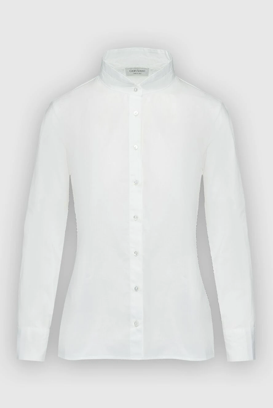 Gran Sasso women's cotton shirt with decorative collar white 160958 - photo 1