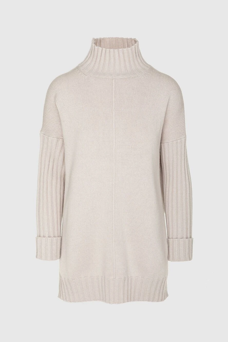 Panicale longline beige womens jumper with slits 161911 - photo 1