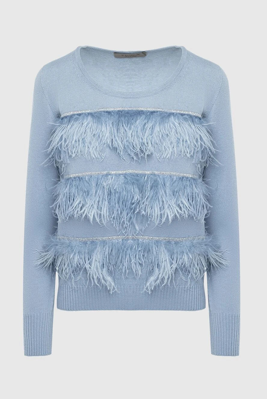 D.Exterior blue womens jumper decorated with feathers 164162 - photo 1