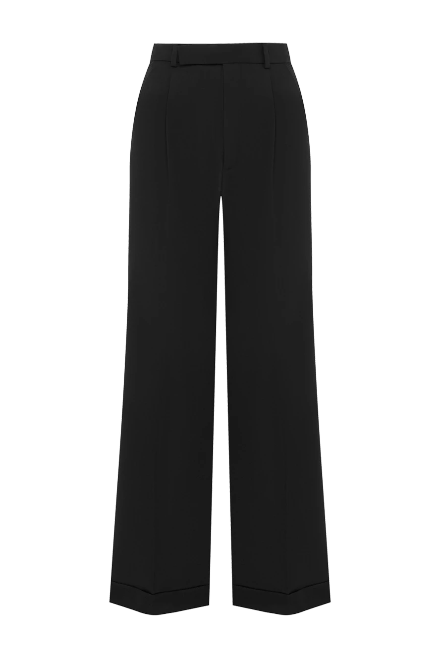 Saint Laurent брюки женские шерстяные классические черные 164245 - фото 1