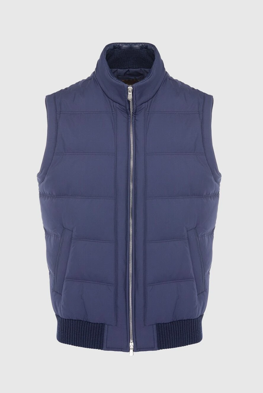 Enrico Mandelli blue wool and cashmere vest for men 165078 - photo 1
