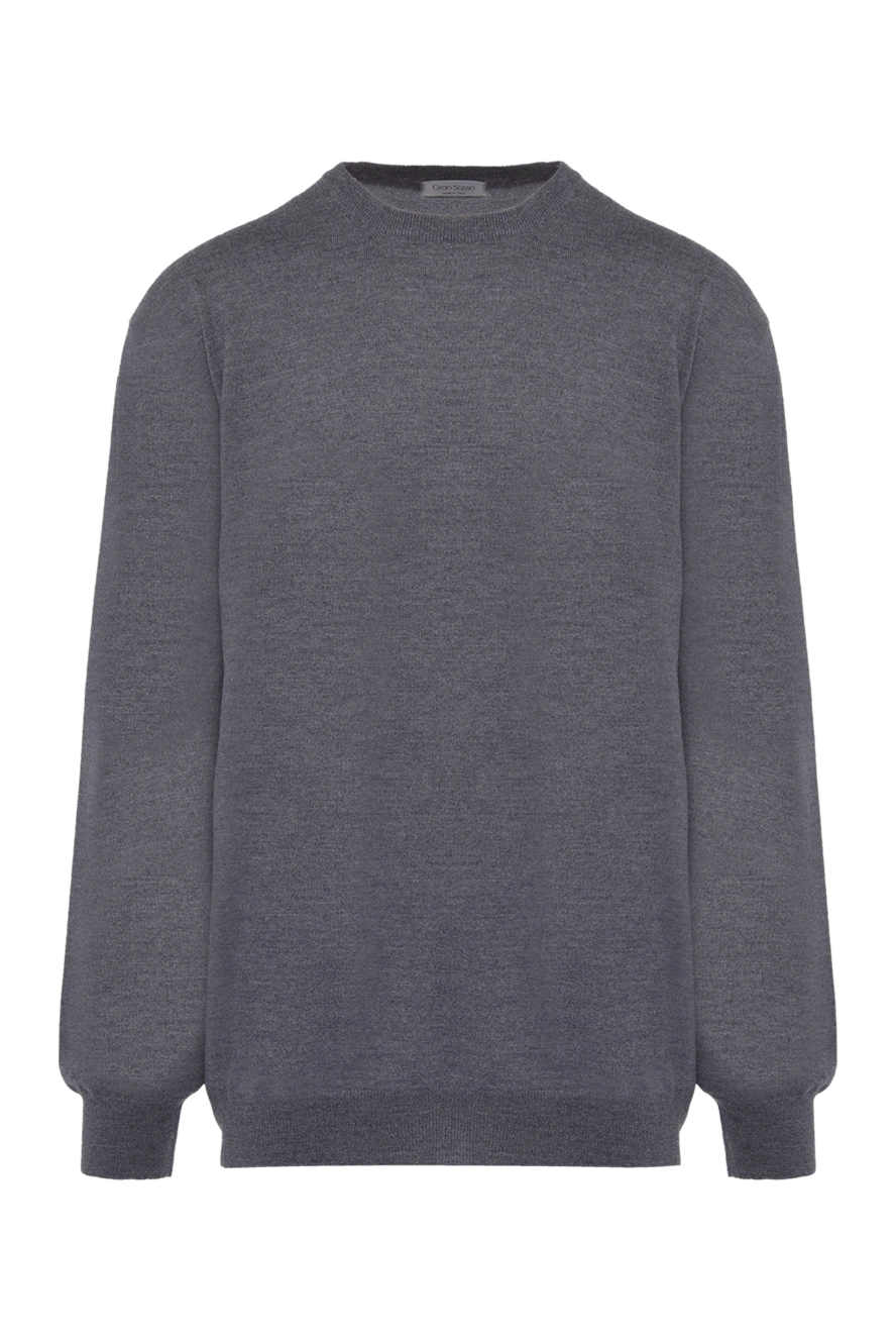Gran Sasso basic grey wool jumper with crew neck for men 165644 - photo 1