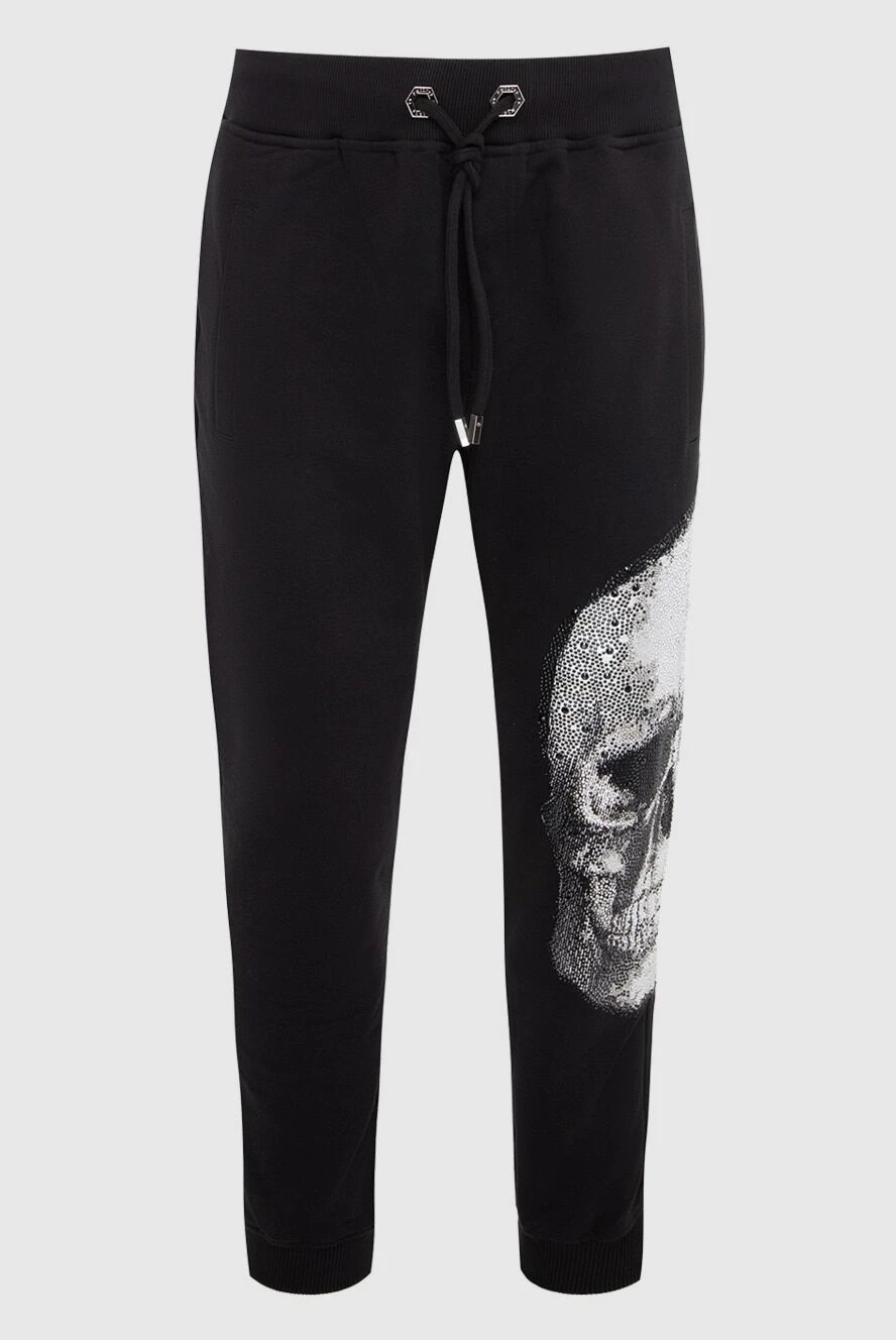 Philipp Plein спортивные штаны мужские из хлопка черные 166318 - фото 1