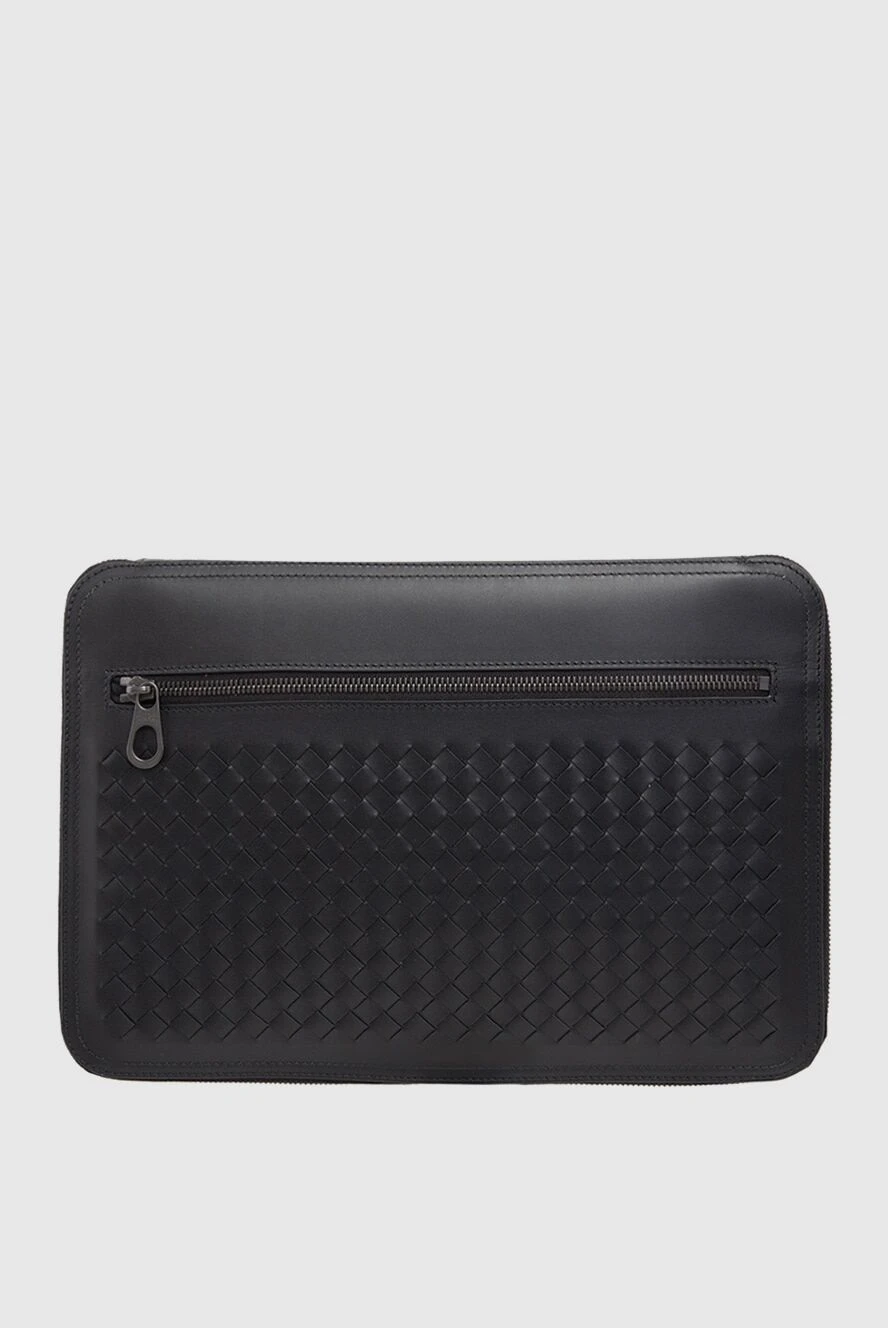 Bottega Veneta mens black intrecciato leather crossbody bag with a zipper 166524 - photo 1