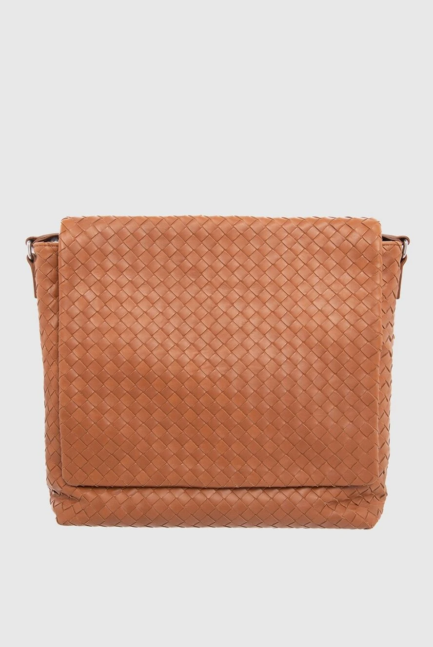 Bottega Veneta mens brown intrecciato piccolo leather messenger bag 166541 - photo 1