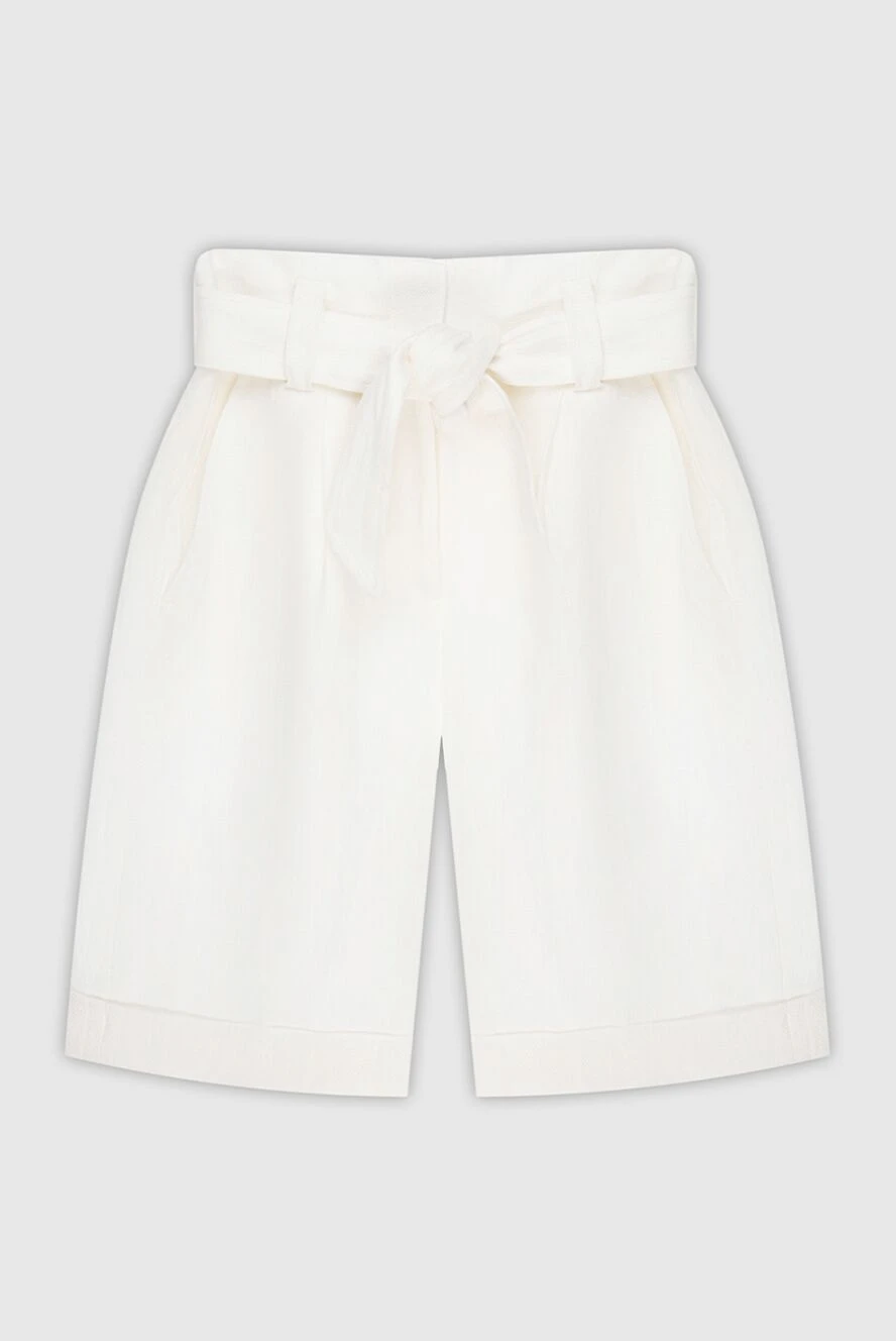 Peserico women's linen shorts, white, with belt 167898 - photo 1